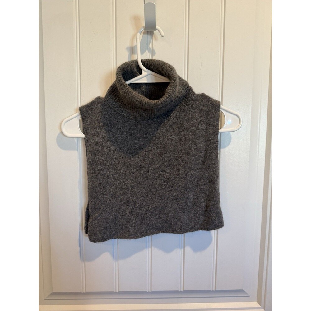 COS 100% Cashmere Turtleneck Dickie Charcoal Gray Knit Collar Rib Neck Warmer